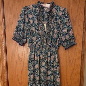 Floral Maxi Dress in Blue and Green